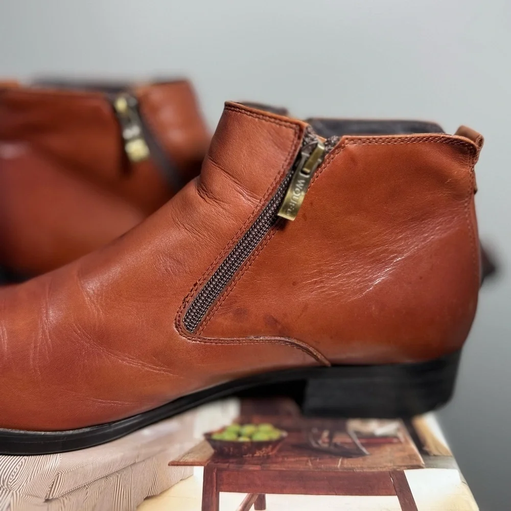 WOUFO Chukka Men's Brown Leather Size 12 Business Formal Ankle Boots